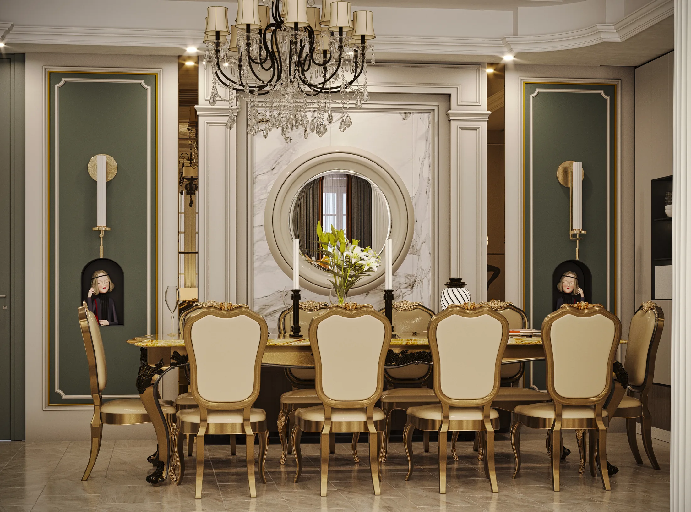 Luxury villa formal dining interior